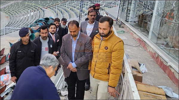 چیمپئنز ٹرافی۔ راولپنڈی سٹیڈیم پویلین اور میڈیا باکسز کی اپ گریڈیشن  مکمل، محسن نقوی کا دورہ