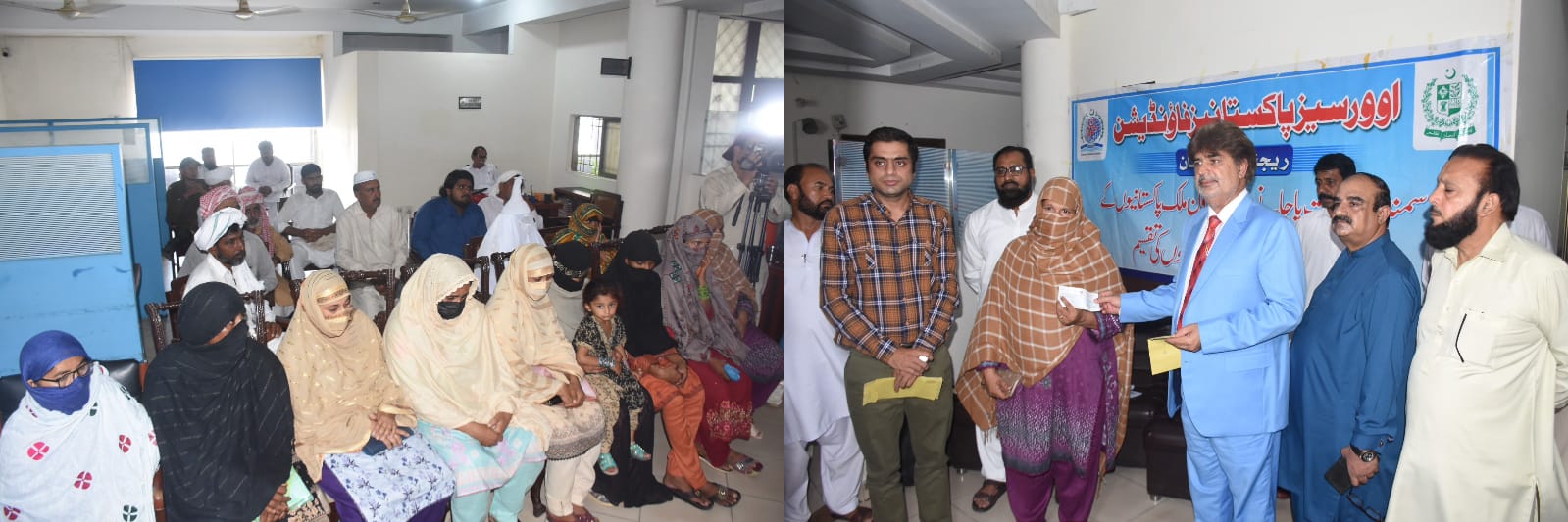 اوورسیز پاکستانیز فاؤنڈیشن کی جانب سے بیرون ممالک میں مقیم وفات پانے والے پاکستانیوں کے ورثاء میں 4 لاکھ روپے فی کس کے حساب سے امدادی چیک تقسیم ۔ملتان ریجنل آفس میں تقریب