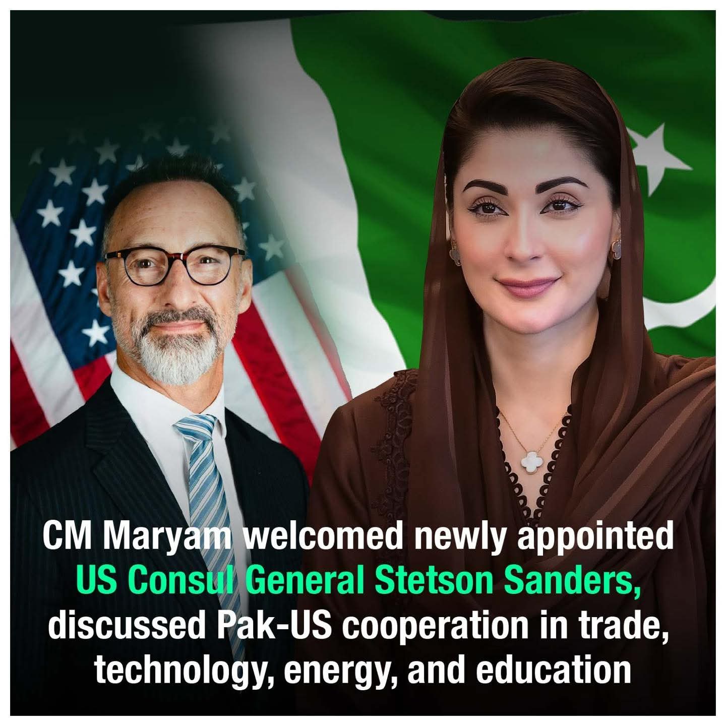 وزیر اعلیٰ پنجاب اور امریکی قونصلیٹ کی خیر سگالی ملاقات ٬ باہمی دلچسپی کے امور، تجارتی تعلقات،توانائی تعاون، ٹیکنالوجی، زراعت اور تعلیمی وفود کے پیشہ وارانہ دوروں بارے بھی تفصیلی تبادلہ خیال