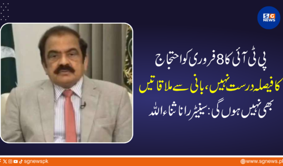 پی ٹی آئی کا 8 فروری کو احتجاج کا فیصلہ درست نہیں، بانی سے ملاقاتیں بھی نہیں ہوں گی: سینیٹر رانا ثناء اللہ