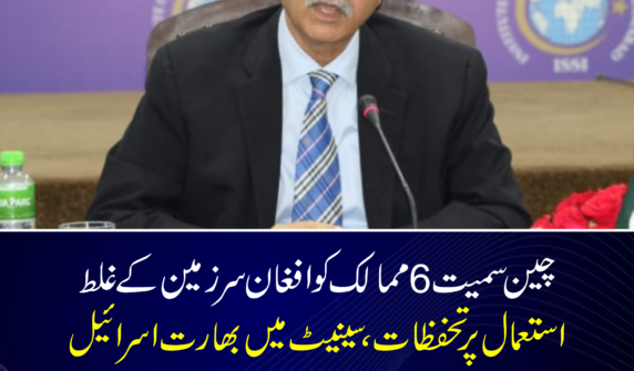 چین سمیت 6 ممالک کو افغان سرزمین کے غلط استعمال پر تحفظات، سینیٹ میں بھارت اسرائیل گٹھ جوڑ کیخلاف قرارداد بروقت اقدام قرار